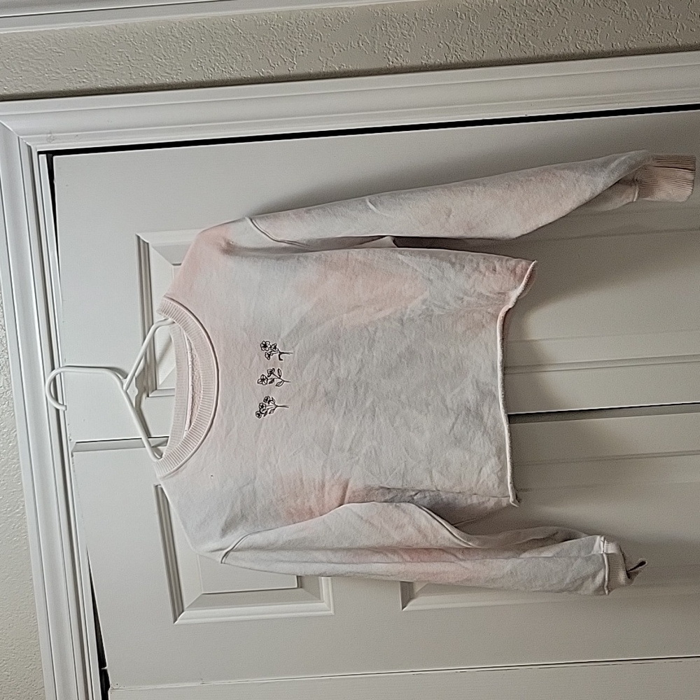 Hollister tie die cropped light sweatshirt